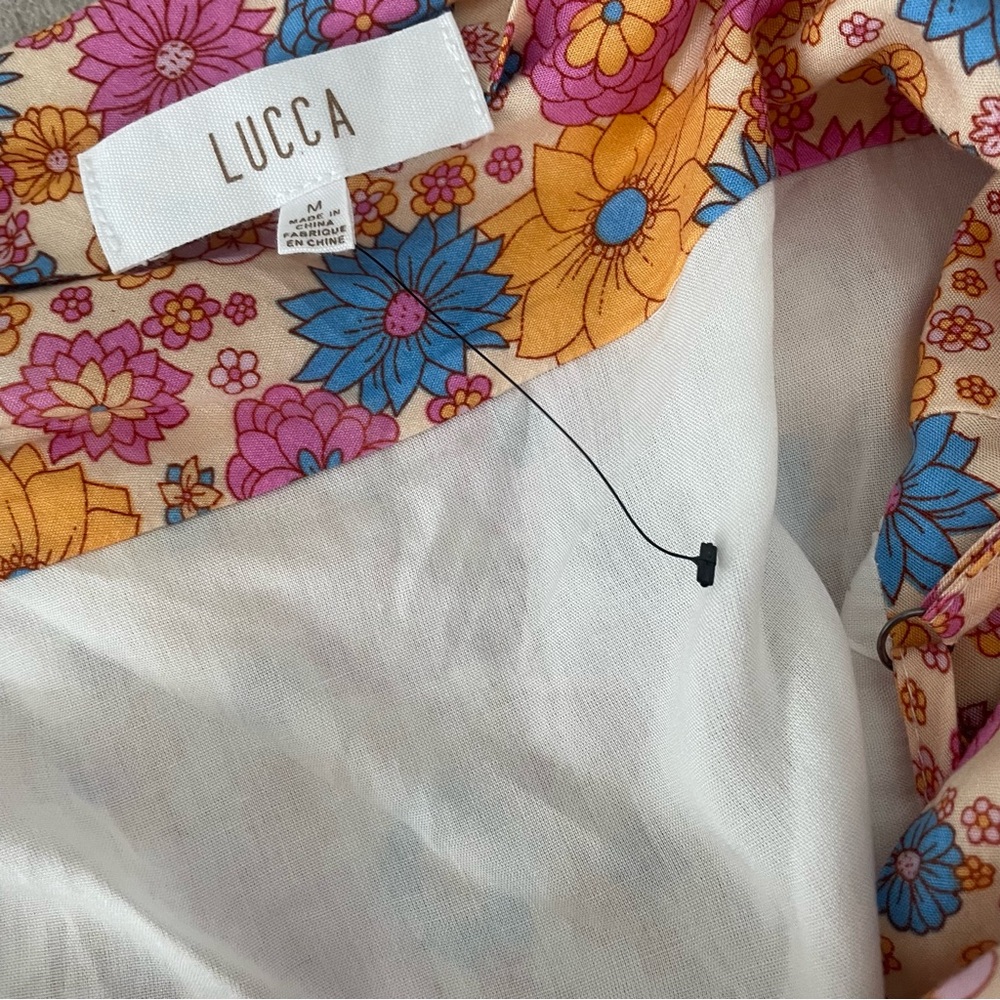 Lucca Sleeveless Multicolor Floral Print Dress Size Medium - Picture 4 of 6